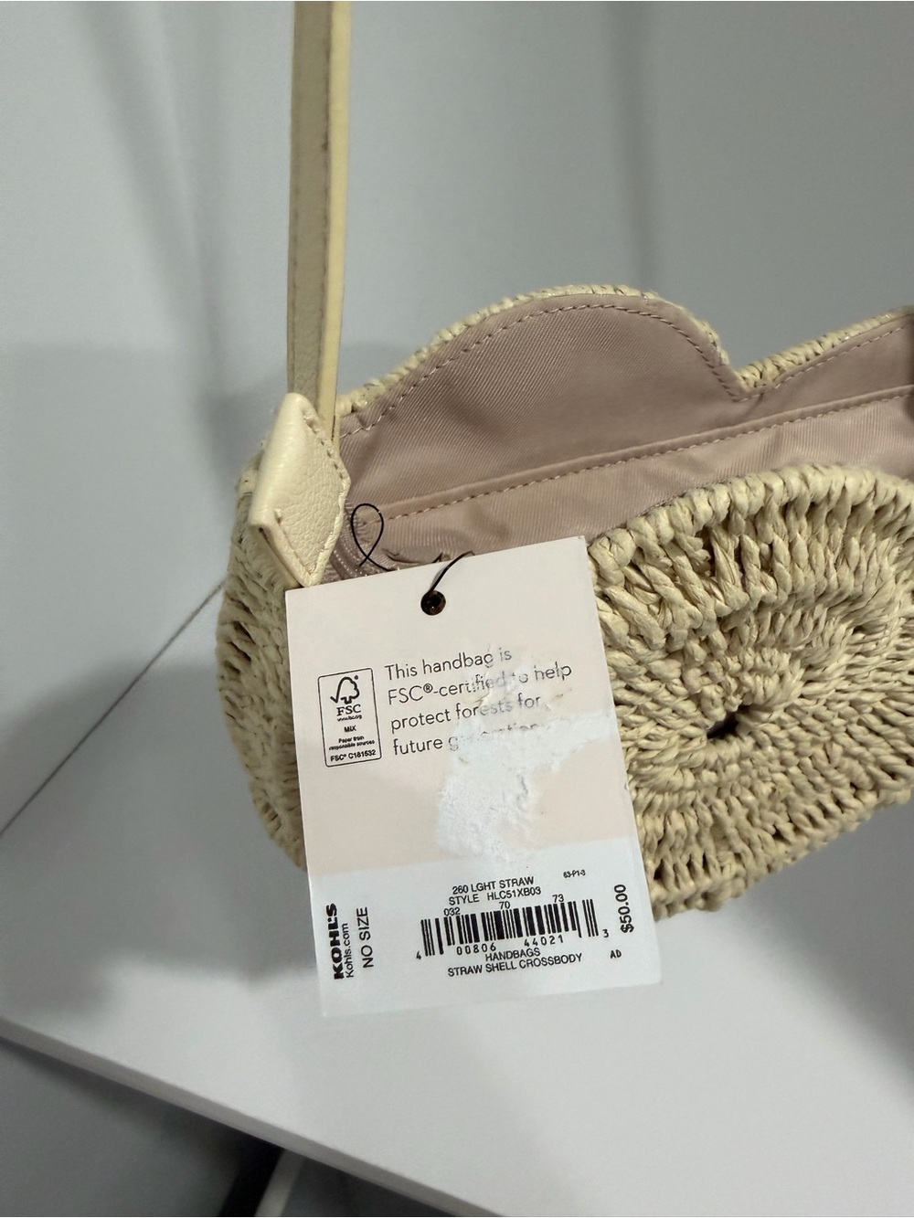 Lauren Conrad Woven Straw Shell shaped Crossbody Bag - Picture 2 of 3